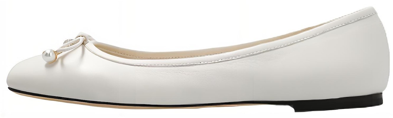 (Women) Jimmy Choo Comfort Flat 'White Leather' ELMEFLATNAPLATTE Buy (Women) Jimmy Choo Comfort Flat 'White Leather' ELMEFLATNAPLATTE