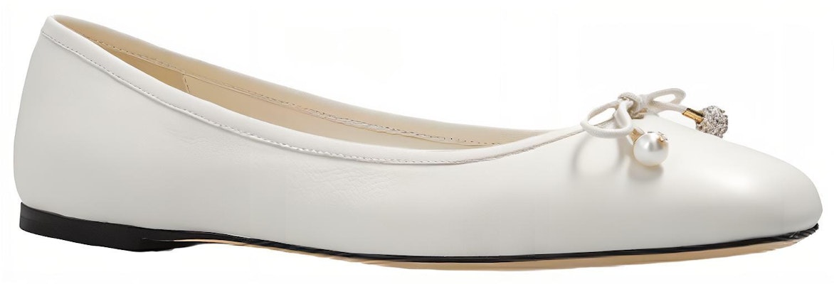 (Women) Jimmy Choo Comfort Flat 'White Leather' ELMEFLATNAPLATTE Order (Women) Jimmy Choo Comfort Flat 'White Leather' ELMEFLATNAPLATTE