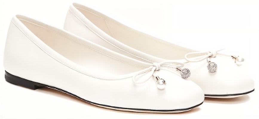 (Women) Jimmy Choo Comfort Flat 'White Leather' ELMEFLATNAPLATTE Shop (Women) Jimmy Choo Comfort Flat 'White Leather' ELMEFLATNAPLATTE