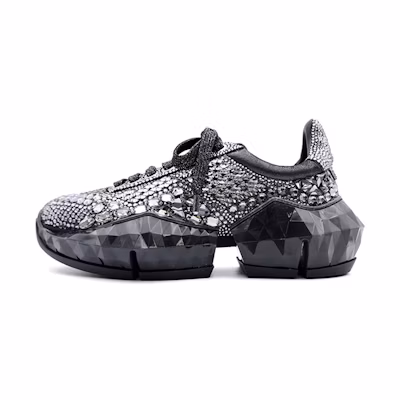(W) Jimmy Choo Crystal-Embellished Sneaker 'Black'