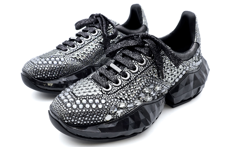 (W) Jimmy Choo Crystal-Embellished Sneaker 'Black' 圖 2