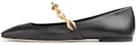 (Women) Jimmy Choo Diamond 'Black Sheepskin Fashion Trend' Casual Shoes DIAMONDTILDAFLATNAP