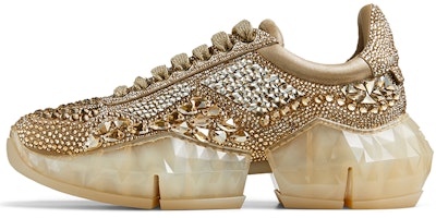 (Women) Jimmy Choo Diamond/F 'Crystal-Embellished Gold Metallic Suede Low-Top' DIAMONDFXIHOO0111 (Women) Jimmy Choo Diamond/F 'Crystal-Embellished Gold Metallic Suede Low-Top' DIAMONDFXIHOO0111