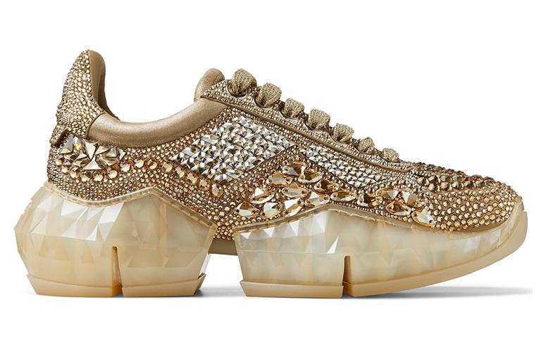 Order (W) Jimmy Choo Diamond/F 金属金水晶装饰低帮运动鞋 DIAMONDFXIHOO0111