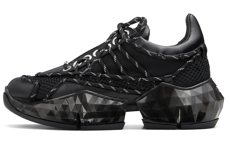 (Women) Jimmy Choo Diamond Laced/F Black Casual Elevated Low-Top Shoes DIAMONDLACEDFTEO Black
