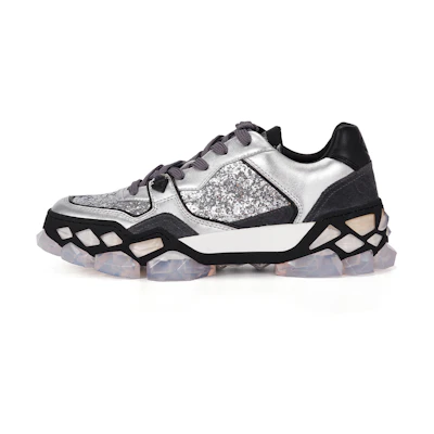 (W) Jimmy Choo Diamond X Trainer 'Space Flash Glitter Silver'