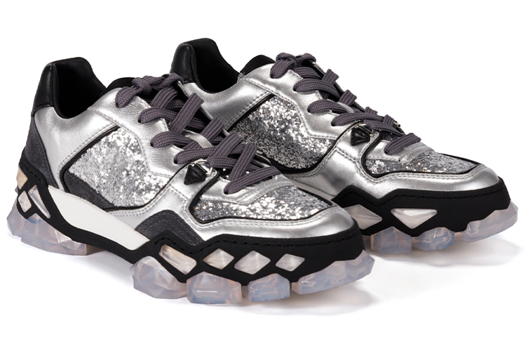 Shop (W) Jimmy Choo Diamond X Trainer ''太空闪光银色亮片'' DIAMONDXTRAINERFOIT0C8454