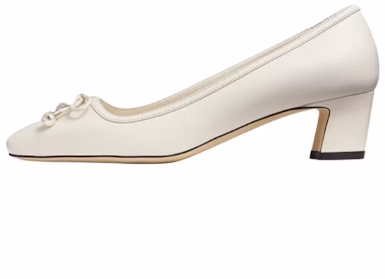 (Women) Jimmy Choo Elme White Leather Square-Toe Slip-On Mule Heels Womens J000168631 Buy (Women) Jimmy Choo Elme White Leather Square-Toe Slip-On Mule Heels Womens J000168631