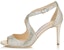 (Women) Jimmy Choo Emily 85 High Heels Sandals 'Glitter Fabric Silver' EMILY85GFA