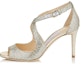 Buy (Women) Jimmy Choo Emily 85 High Heels Sandals 'Glitter Fabric Silver' EMILY85GFA