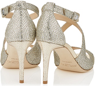 (W) ジミーチュウ エミリー85 ハイヒール サンダル ''グリッターファブリック シルバー'' EMILY85GFA Lookbook (W) ジミーチュウ エミリー85 ハイヒール サンダル ''グリッターファブリック シルバー'' EMILY85GFA