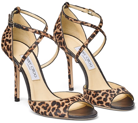 (W) Jimmy Choo Emsy 100 Sandalias de Tacón Alto 'Leopardo' EMSY100LOP Lookbook (W) Jimmy Choo Emsy 100 Sandalias de Tacón Alto 'Leopardo' EMSY100LOP