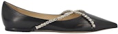 (Women) Jimmy Choo Flat 'Black' GENEVI-FLAT-YAY-BLACK/CRYSTAL