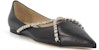 (Women) Jimmy Choo Flat 'Black' GENEVI-FLAT-YAY-BLACK/CRYSTAL