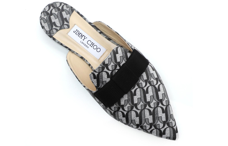 Shop (W) Jimmy Choo Galaxy Rjc 便鞋 ''银黑色'' GALAXYRJC-SILVERBLACK