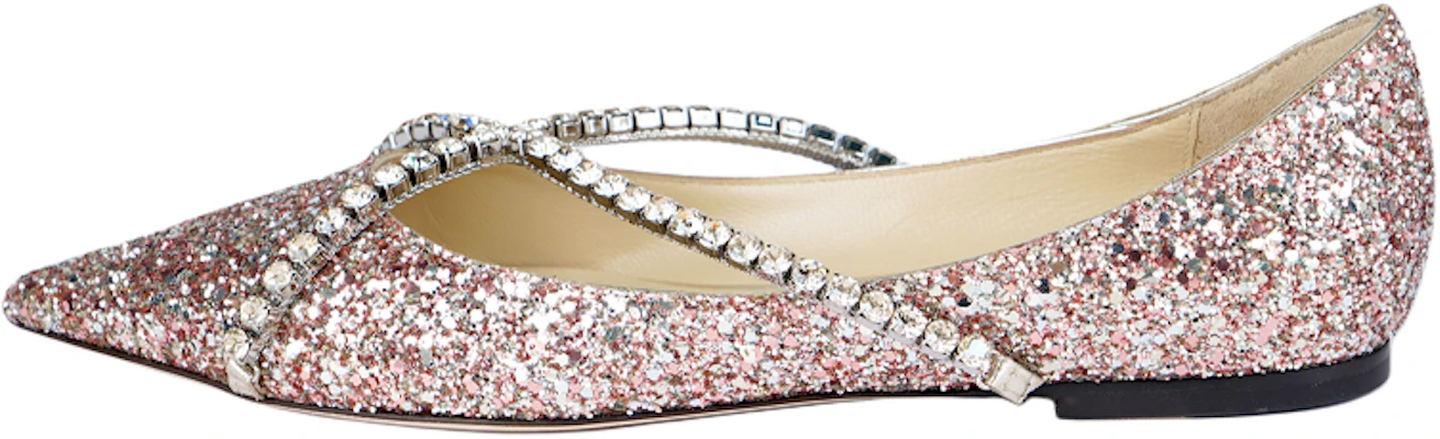(Women) Jimmy Choo Genevi Pink Glitter Pointed Flats Casual Shoes. GENEVIFLATBAO Pink Buy (Women) Jimmy Choo Genevi Pink Glitter Pointed Flats Casual Shoes. GENEVIFLATBAO Pink