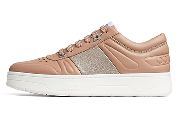 (Women) Jimmy Choo Hawaii/F Ballet Pink Calf Leather Casual Sneakers HAWAIIFFAF Ballet Pink