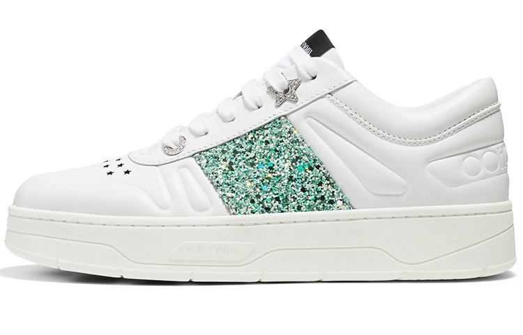 (Women) Jimmy Choo Hawaii Low-Top Mint Green Calf Leather Sneakers HAWAIIFCLJ Mint Green