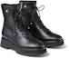 Order (Women) Jimmy Choo Haysley Flat 'Black Textured Leather Biker' HAYSLEYFLATGNL