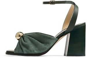 (Women) Jimmy Choo Jasie 85 High Heels Sandals 'Dark Green Velvet' JASIE85VXS (Women) Jimmy Choo Jasie 85 High Heels Sandals 'Dark Green Velvet' JASIE85VXS