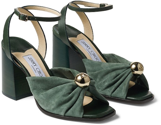 (Women) Jimmy Choo Jasie 85 High Heels Sandals 'Dark Green Velvet' JASIE85VXS Order (Women) Jimmy Choo Jasie 85 High Heels Sandals 'Dark Green Velvet' JASIE85VXS