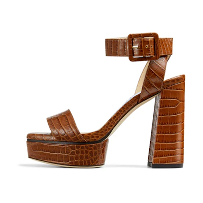 (W) Jimmy Choo Jax 115 High Heels 'Brown-Red Crocodile Leather'