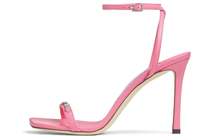 (Women) Jimmy Choo Jaxon 95 Nappa Leather Candy Pink Strap Sandals Women JAXON95NAD pink.