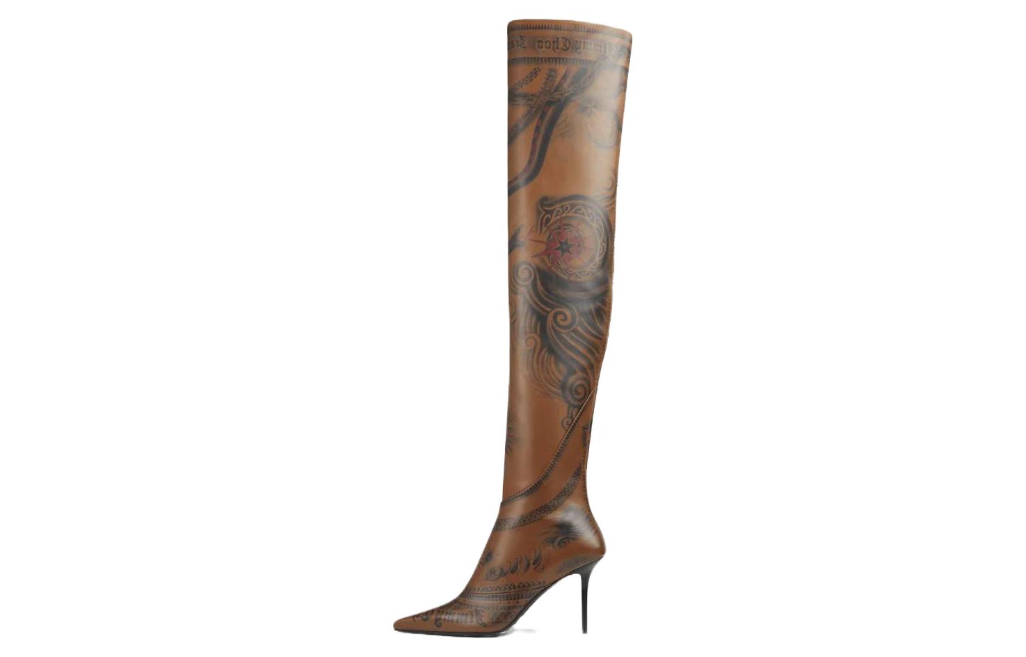 Buy (W) Jimmy Choo Jean Paul Gaultier x Boots Kulit Slip-On Over-the-Knee ''Coklat''. JCXJPGOTKLVO027052