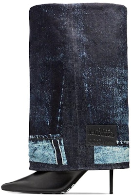 (W) ジミーチュウ ジャンポールゴルチエ レザーコンフォートスリップオンハイブーツ ''ブルー'' JCXJPGCUFFOTKNAJ0C8353 Buy (W) ジミーチュウ ジャンポールゴルチエ レザーコンフォートスリップオンハイブーツ ''ブルー'' JCXJPGCUFFOTKNAJ0C8353