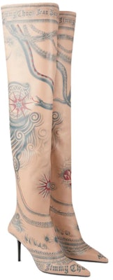 (Women) Jimmy Choo Jean Paul Gaultier x Leather Comfort Slip-On Over-The-Knee Boots 'Beige' JCXJPGOTKLVO020015 Lookbook (Women) Jimmy Choo Jean Paul Gaultier x Leather Comfort Slip-On Over-The-Knee Boots 'Beige' JCXJPGOTKLVO020015