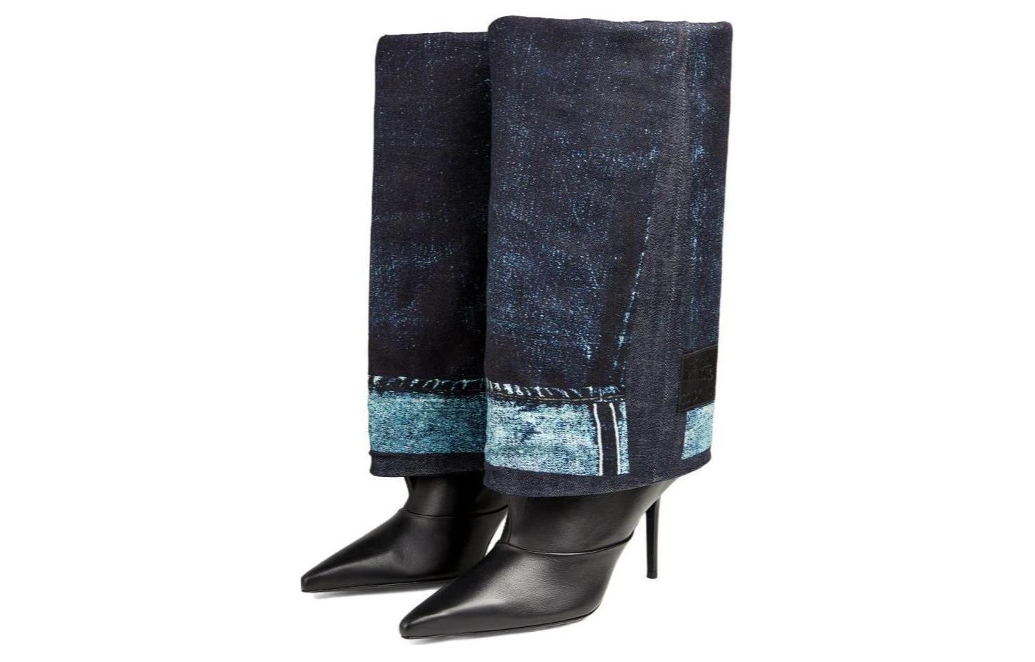 Lookbook (W) ジミーチュウ ジャンポールゴルチエ レザーコンフォートスリップオンハイブーツ ''ブルー'' JCXJPGCUFFOTKNAJ0C8353