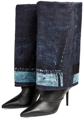 (W) ジミーチュウ ジャンポールゴルチエ レザーコンフォートスリップオンハイブーツ ''ブルー'' JCXJPGCUFFOTKNAJ0C8353 Lookbook (W) ジミーチュウ ジャンポールゴルチエ レザーコンフォートスリップオンハイブーツ ''ブルー'' JCXJPGCUFFOTKNAJ0C8353