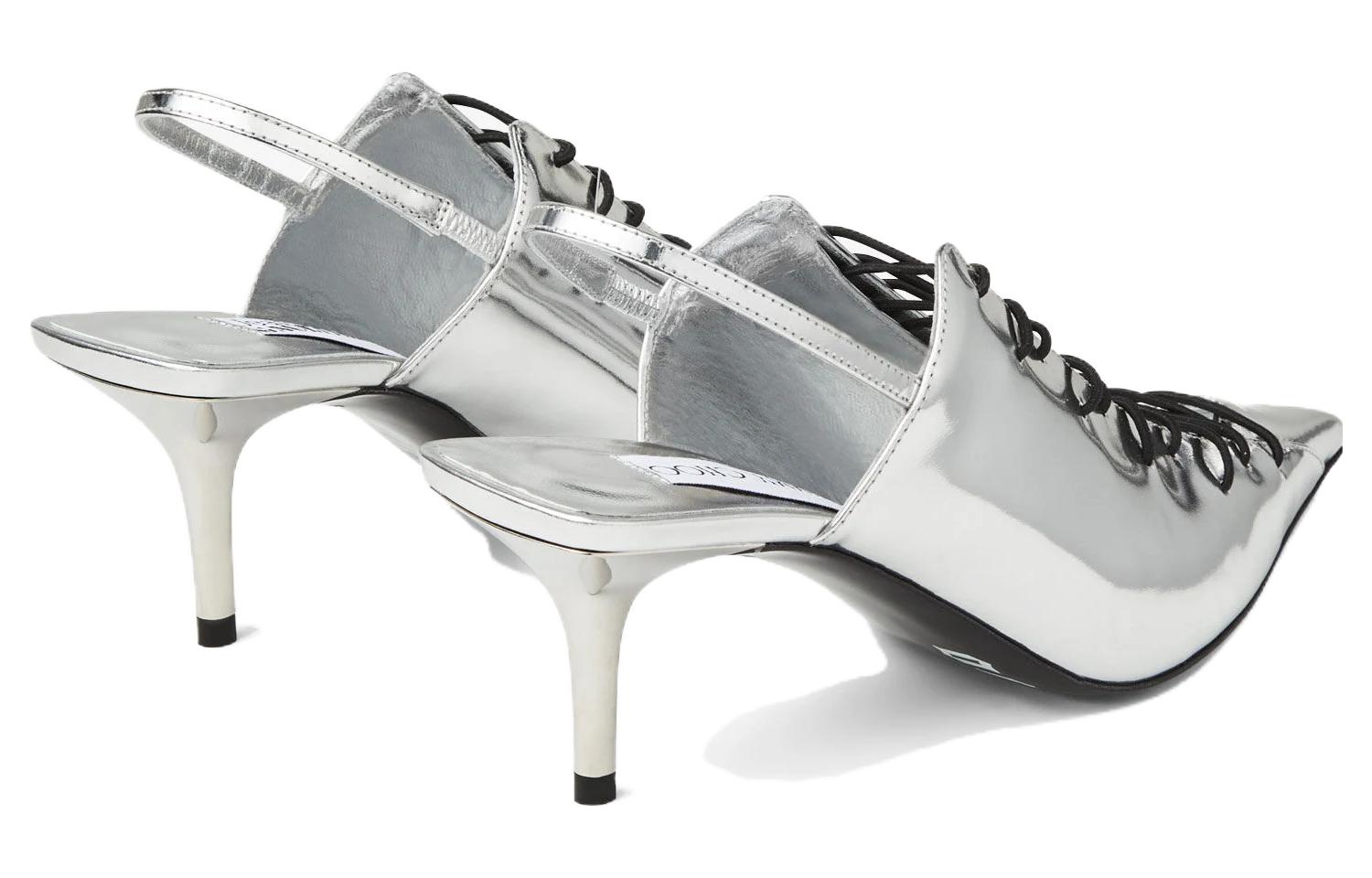 (W) Jimmy Choo Jean Paul Gaultier Leather High Heels 'Silver' 圖 3