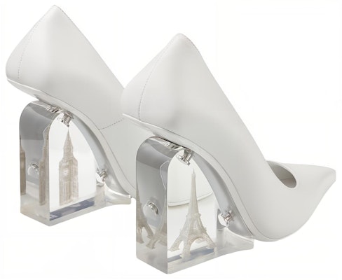 (Women) Jimmy Choo Jean Paul Gaultier x Leather Mule 'White Chunky Heel' JCXJPGWEDGECLF080108 Shop (Women) Jimmy Choo Jean Paul Gaultier x Leather Mule 'White Chunky Heel' JCXJPGWEDGECLF080108