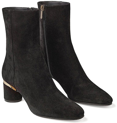 (Women) Jimmy Choo Jonah 60 'Black Suede Block Heel Zip Booties' JONAH60CRT-BLACK Order (Women) Jimmy Choo Jonah 60 'Black Suede Block Heel Zip Booties' JONAH60CRT-BLACK