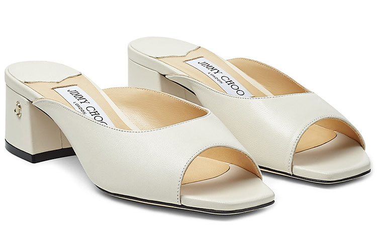 Lookbook (W) ジミーチュウ ジンクス 45 ''ホワイト ナッパ レザー ファッション スライド'' JYNX45NAP