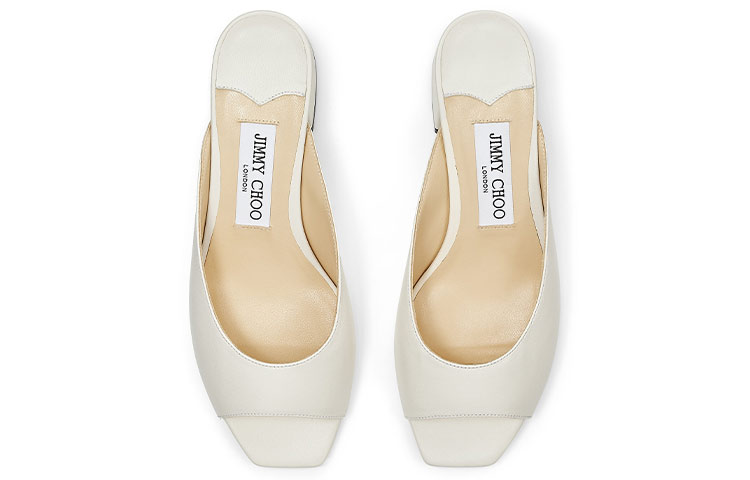 Shop (W) ジミーチュウ ジンクス 45 ''ホワイト ナッパ レザー ファッション スライド'' JYNX45NAP