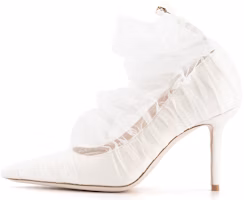 (Women) Jimmy Choo Lavish 85 'Shiny Tulle White' LAVISH85ZXC0C8065 (Women) Jimmy Choo Lavish 85 'Shiny Tulle White' LAVISH85ZXC0C8065
