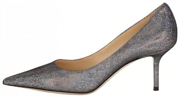 (Women) Jimmy Choo Leather Colorblock 'Grey Block Heel' LOVE65CZWSILVER (Women) Jimmy Choo Leather Colorblock 'Grey Block Heel' LOVE65CZWSILVER