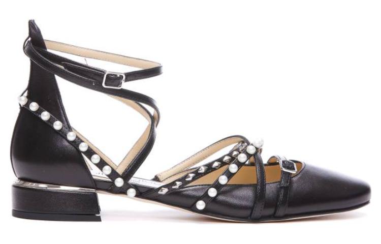 (W) Jimmy Choo Leather Pointed Toe Lace-Up 'Black' 圖 2