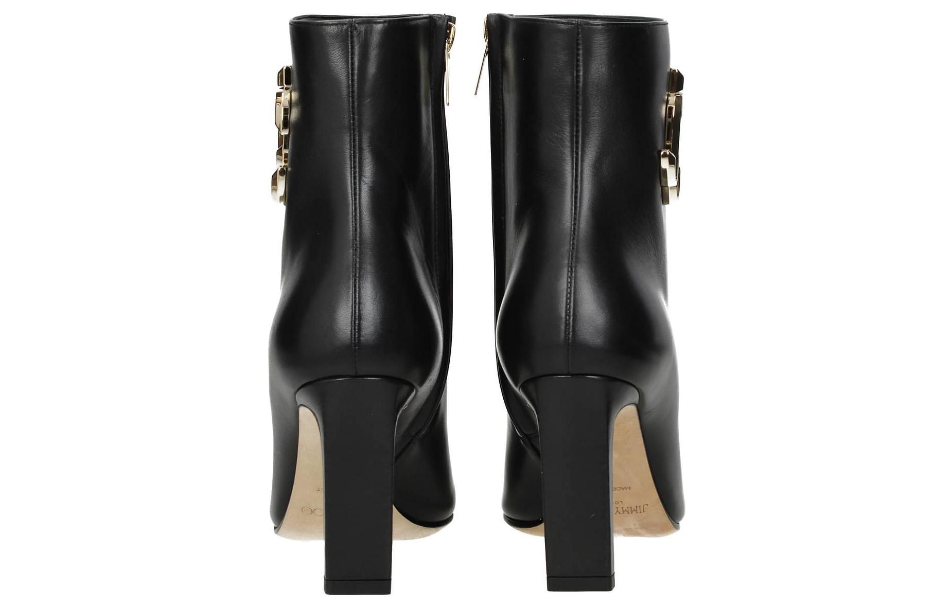 Shop (W) 지미 추 레더 라운드 토 지퍼 부츠 '블랙' MINORI85CLFBLACK