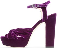 (Women) Jimmy Choo Leather Sandal 'Purple One-Strap' HELOISE120VEL (Women) Jimmy Choo Leather Sandal 'Purple One-Strap' HELOISE120VEL