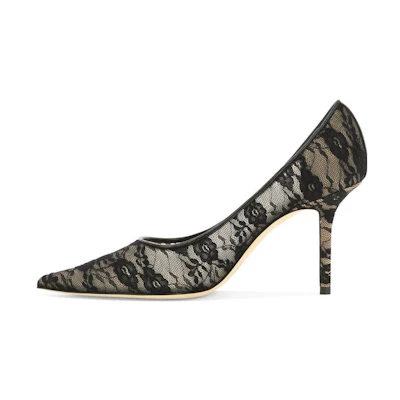 (W) Jimmy Choo Leather Stiletto 'Black'