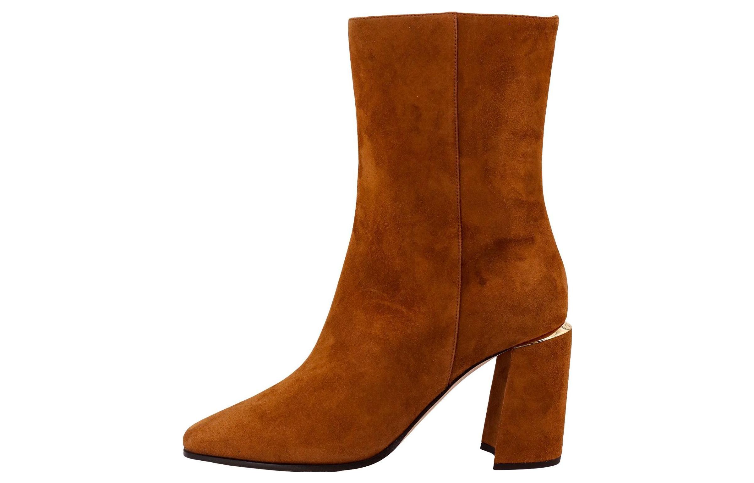 (Women) Jimmy Choo Loren Suede Pointed Toe Zipper Ankle Boots Women Brown LORENAB85SUE Brown
