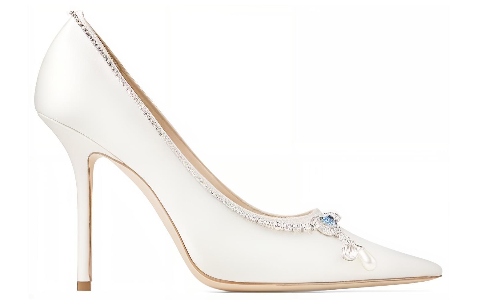 Order (W) Jimmy Choo Love 100 'Cadena Cristal Satén Marfil Tobillo' LOVE100CNZ