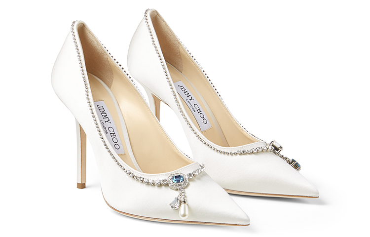 Lookbook (W) Jimmy Choo Love 100 'Cadena Cristal Satén Marfil Tobillo' LOVE100CNZ