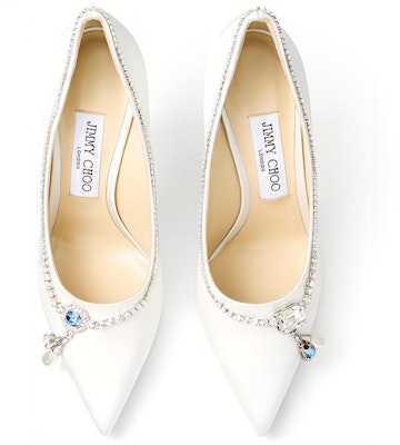 (Women) Jimmy Choo Love 100 'Ivory Satin Crystal Ankle Chain' LOVE100CNZ Shop (Women) Jimmy Choo Love 100 'Ivory Satin Crystal Ankle Chain' LOVE100CNZ