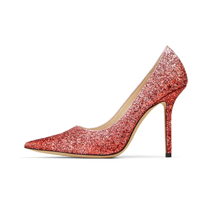 (W) Jimmy Choo Love 100 'Red Coarse Glitter'