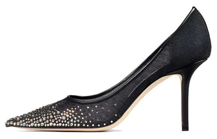 (Women) Jimmy Choo LOVE 85 Black Mesh Pointed-Toe Slip-On Stiletto Heels 8.5cm Women. LOVE85NYT000074 Black