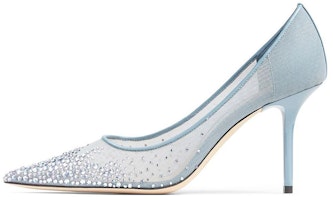 (Women) Jimmy Choo Love 8.5cm 'Blue Pointed-Toe High Heels' LOVE85XEN (Women) Jimmy Choo Love 8.5cm 'Blue Pointed-Toe High Heels' LOVE85XEN